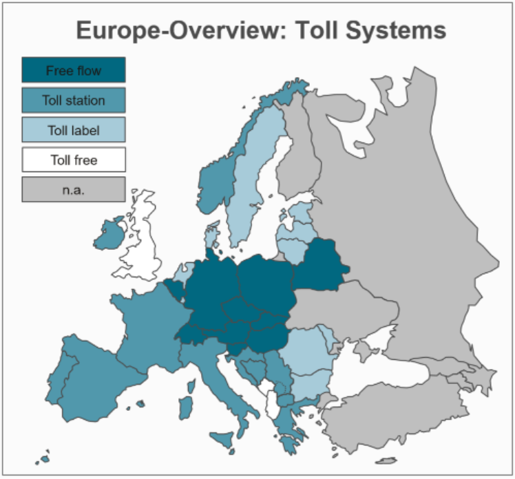 Sistema de peajes para camiones en Europa. Fuente: https://impargo.de/