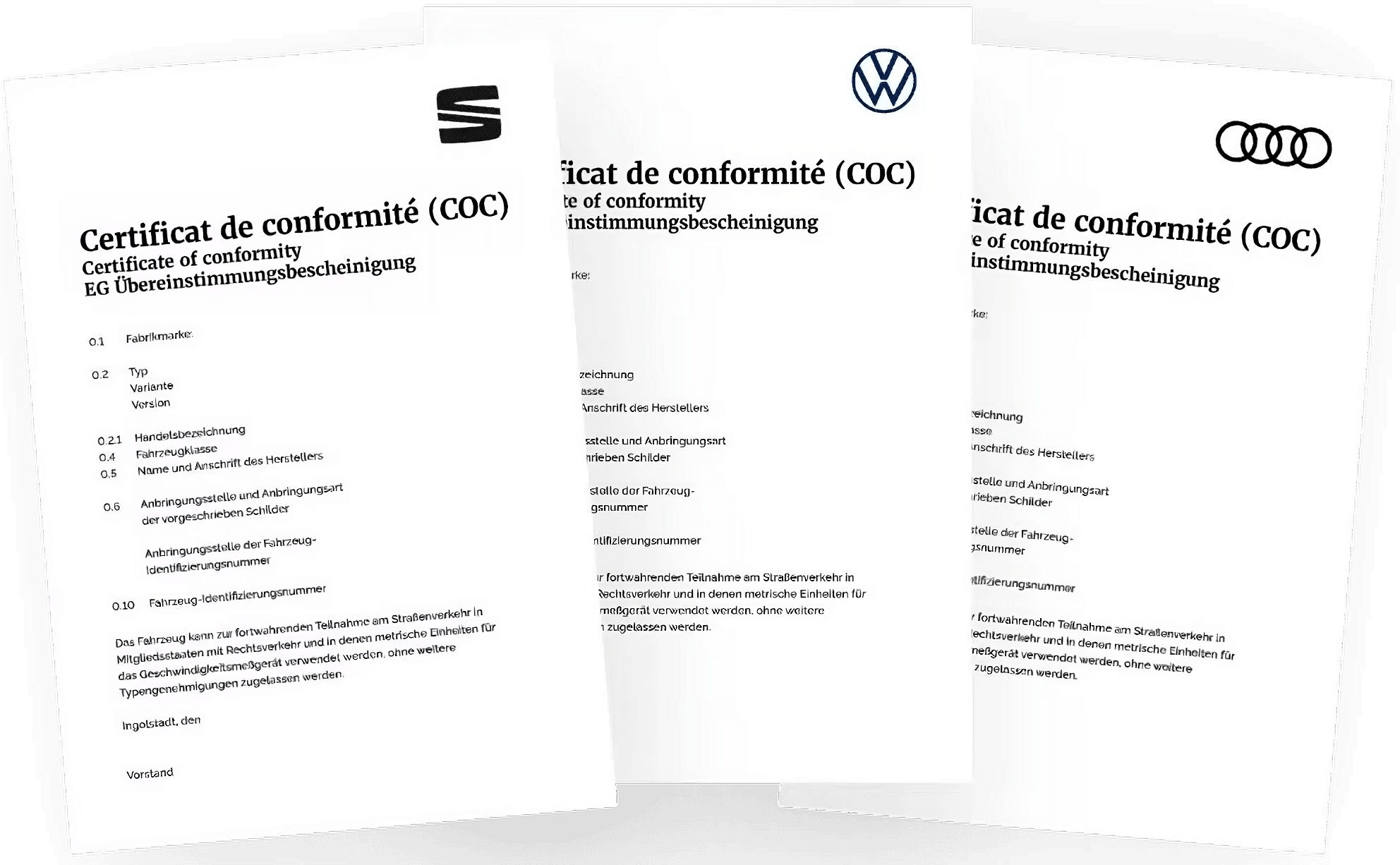 GetCOC | Official European Certificate of Conformity COC