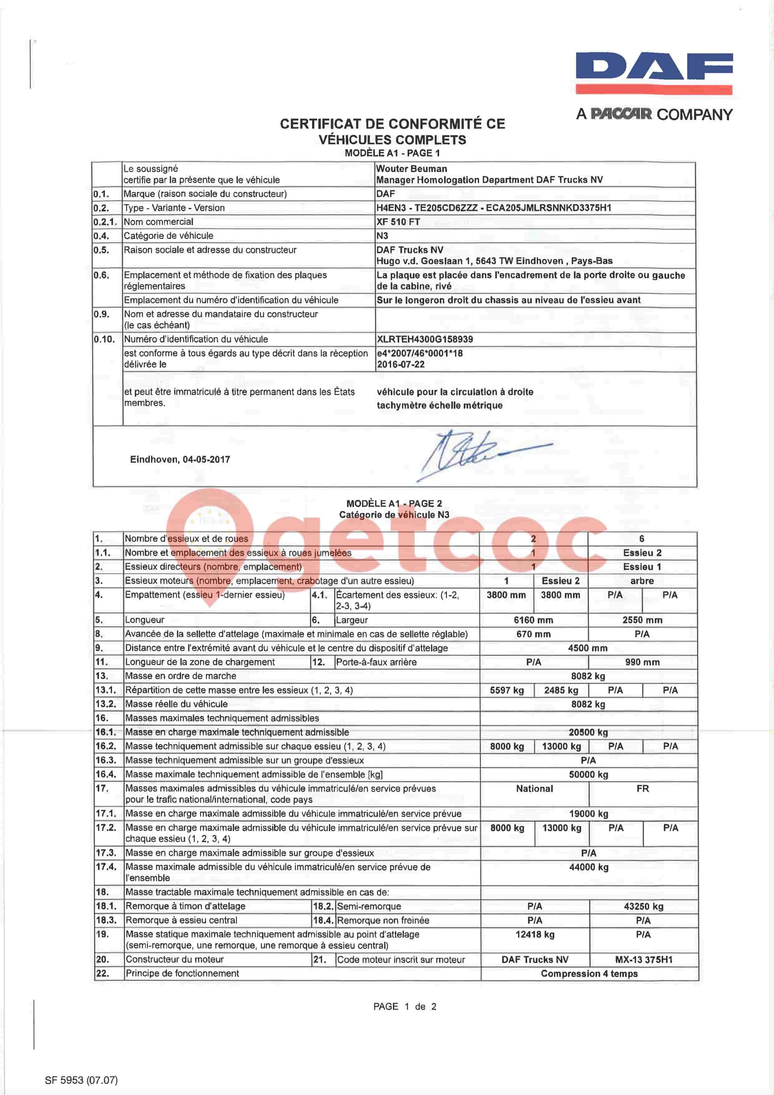 Vista previa de un COC de muestra