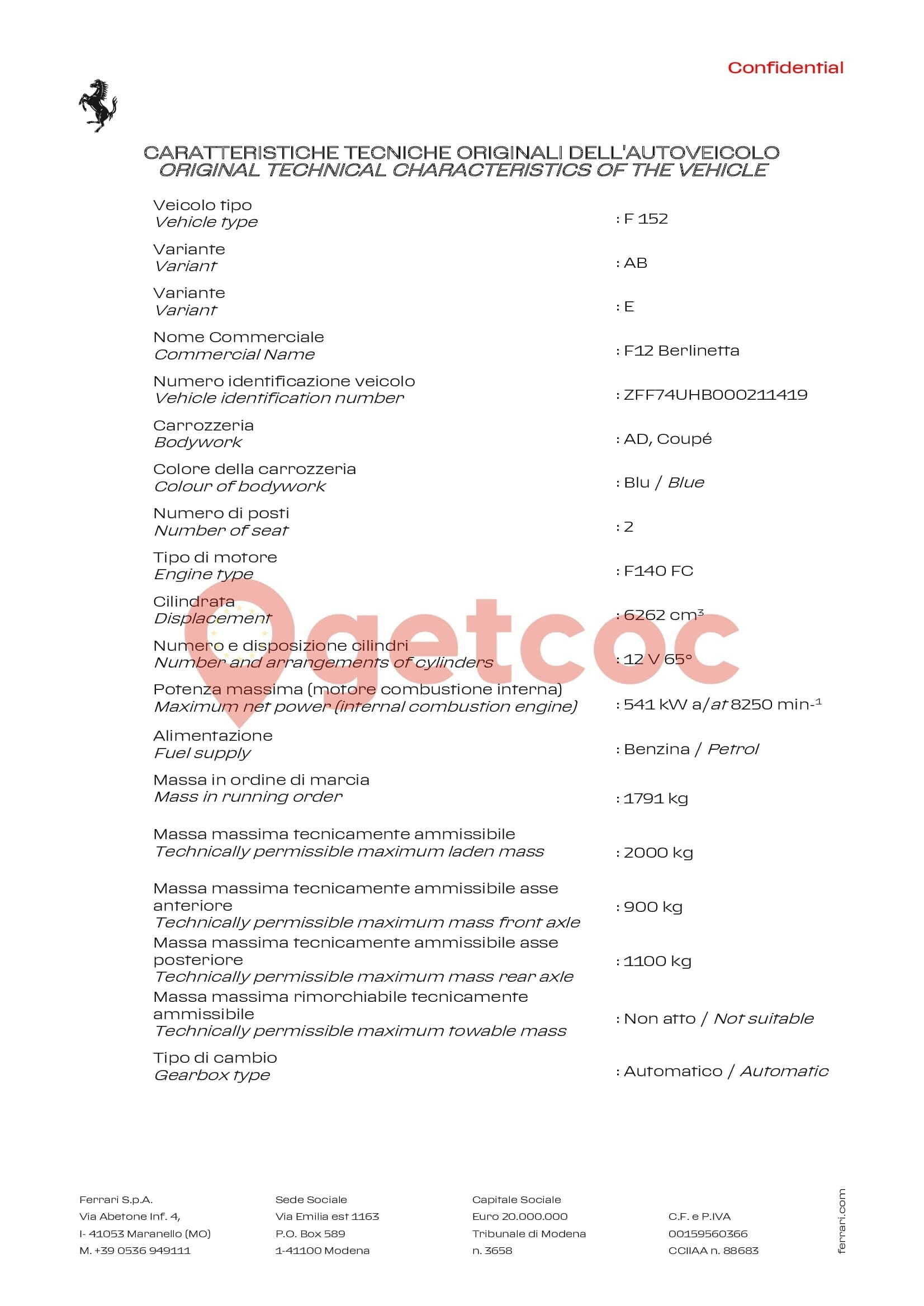 Vista previa de un COC de muestra